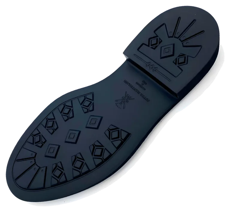 Black sole with diamond-shaped studs