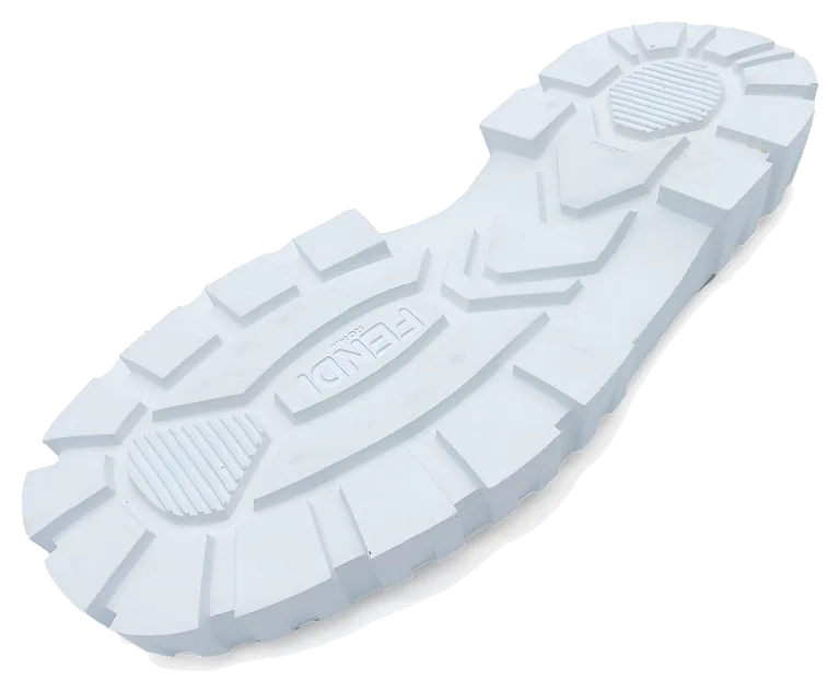 White sole with a lug tread